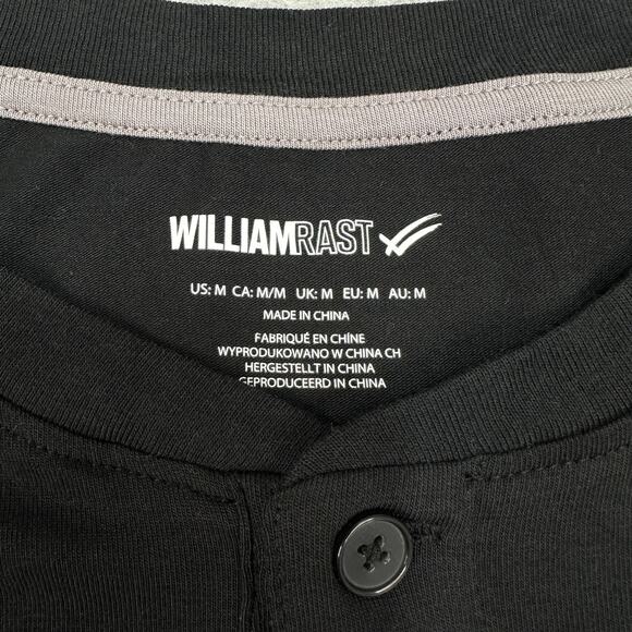 William Rast Short Sleeve Henley T-Shirt Mens M Black Cotton Pullover Crew Neck - Picture 4 of 5